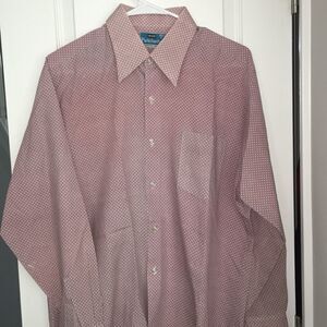 Vintage MYER Australia Retro polka dot ls shirt L